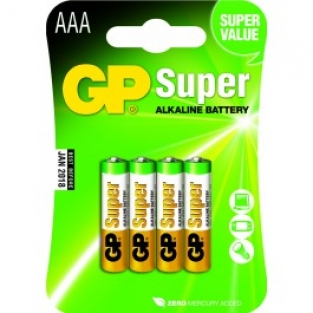 GP Batterij 1,5v AAA Super Alkaline (4 stuks)