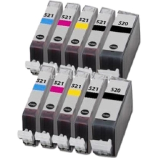 Canon PGI-520 / CLI-521 voordeelset 10 stuks met chip (huismerk)