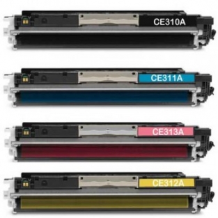 HP 126A CE310A, 311A, 312A, 313A zwart + 3 kleuren (huismerk gratis verzonden)