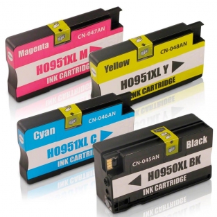 HP 950XL / HP 951XL Set 4 stuks hoge capaciteit inktcartridges (huismerk)
